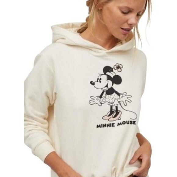 H&M Ivory Minnie Mouse Hoodie Sweater - Picture 1 of 7
